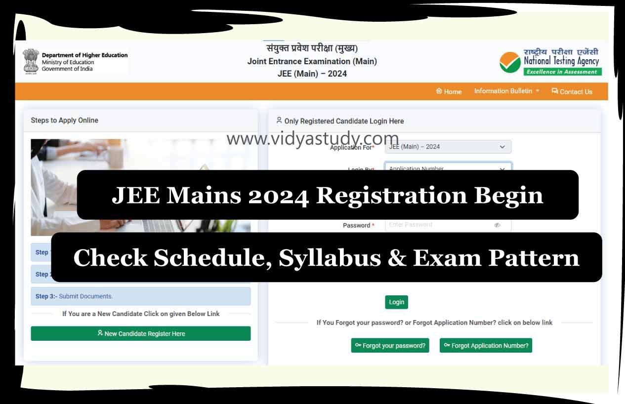 JEE Mains 2024 Session 1 Registration Begins jeemain.nta.nic.in; Check
